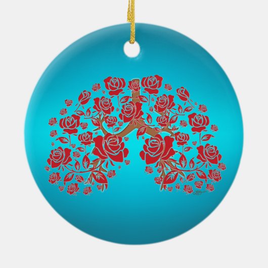 Rose und Hoffnung Keramik Ornament (Hinten)