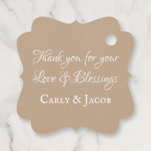 Rose und Holz Slice Vielen Dank für Ihre Unterstüt Geschenkanhänger (Rückseite)