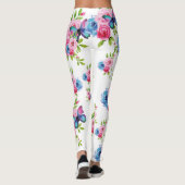 Rose und Hübsche Schmetterlinge Rosa & Blau Leggings (Rückseite)