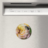 Rose und Hummel-Blumenfotografie Magnet (In Situ (Geschirrspüler))