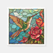 Rose und Hummingbird im Glass