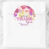 Rose und Hydrangeas Floral Vielen Dank Runder Aufkleber (Tasche)