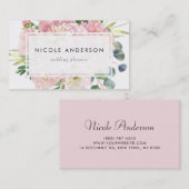 Rose und Hydrangeas in Rosa Visitenkarte (Vorne/Hinten)