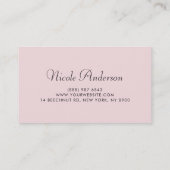 Rose und Hydrangeas in Rosa Visitenkarte (Rückseite)