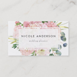 Rose und Hydrangeas in Rosa Visitenkarte