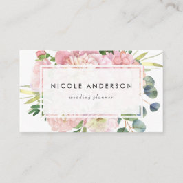 Rose und Hydrangeas in Rosa Visitenkarte