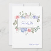 Rose und Hydrangeas Vielen Dank Karte (Vorderseite)