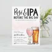 Rosé und IPA Couple Dusche Einladung (Stehend Vorderseite)