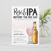 Rosé und IPA Couple Dusche Einladung (Stehend Vorderseite)