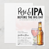 Rosé und IPA Couple Dusche Einladung (Vorne/Hinten)