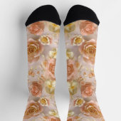 Rose und ivorische Blume über den Dream-Hintergrun Socken (Oben)