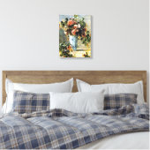Rose und Jasmine in einem Delft Vase Renoir Kunst Leinwanddruck (Insitu (Schlafzimmer))