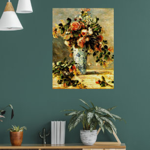 Rose und Jasmine in einer Delft Vase Poster