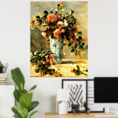 Rose und Jasmine in einer Delft Vase Poster (Heimbüro)