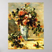 Rose und Jasmine in einer Delft Vase Poster (Vorne)