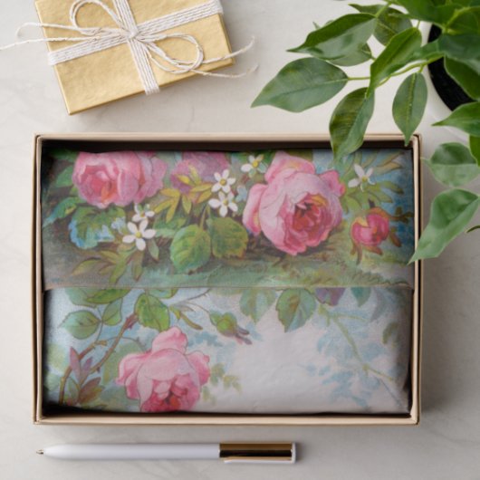 ROSE UND JASMINEN - BLUMENMONOGRAMM SEIDENPAPIER (Geschenk)