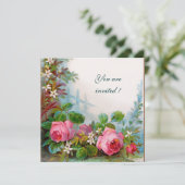 ROSE UND JASMINEN EINLADUNG (Stehend Vorderseite)