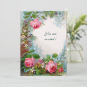 ROSE UND JASMINEN EINLADUNG (Stehend Vorderseite)