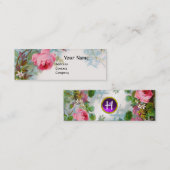 ROSE UND JASMINEN MONOGRAMM GEM lila Mini Visitenkarte (Vorne/Hinten)