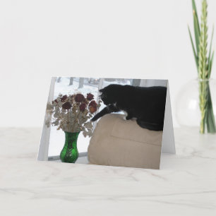 Rose und Katzen Feiertagskarte