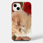 Rose und Katzentelefon 14 plus Hüllen iPhone Hülle (Rückseite)