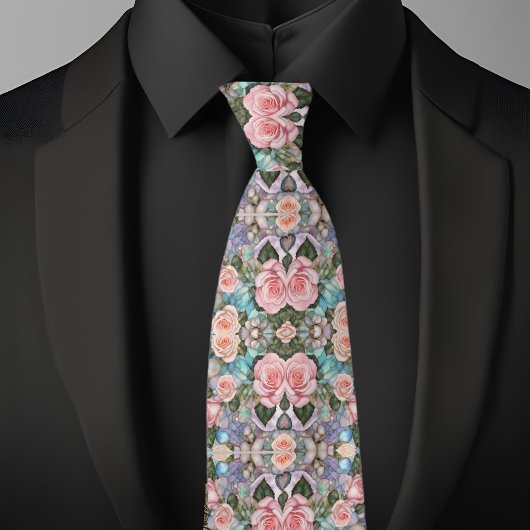 Rose und Kieselsteine Krawatte