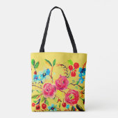 Rose und Kirschblossom Gelb Tasche (Rückseite)