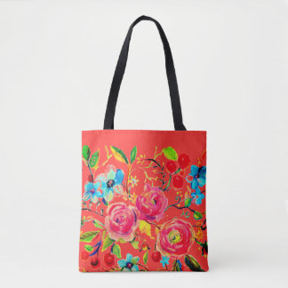 Rose und Kirsche Blossom Vermillion Tasche