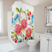 Rose und Kirsche Weiß 2,0 Duschvorhang (Beispiel)