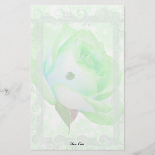 Rose und Kleeblatt! Briefpapier (Vorderseite)