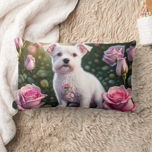 Rose und kleine Hundesammlung Lendenkissen (Decke)