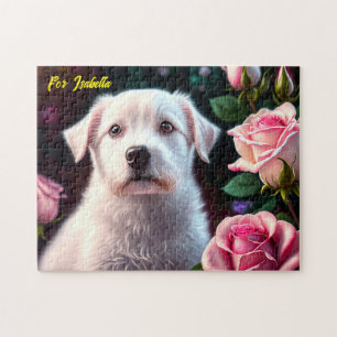 Rose und kleine Hundesammlung Puzzle