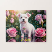 Rose und kleine Hundesammlung Puzzle (Horizontal)