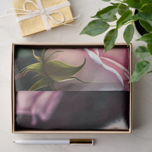 Rose und kleine Hundesammlung Seidenpapier (Geschenk)