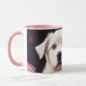 Rose und kleine Hundesammlung Tasse (Links)