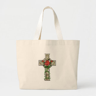 Rose und Kreuz Jumbo Stoffbeutel