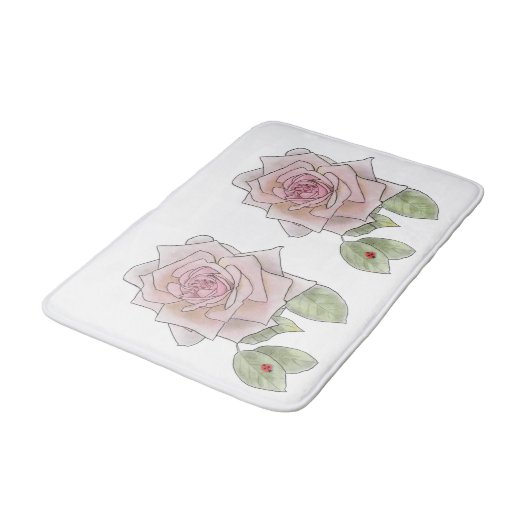 Rose und Ladybird Badematte (Schrägansicht)