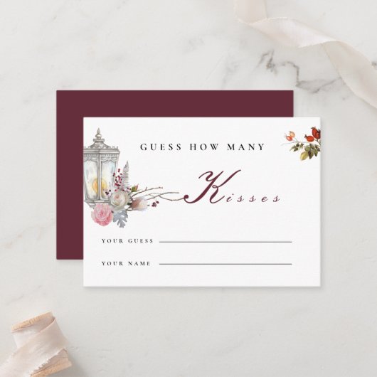 Rose und Lantern-Brautparty-Spielkarte Platzkarte (Vorderseite/Rückseite Beispiel)