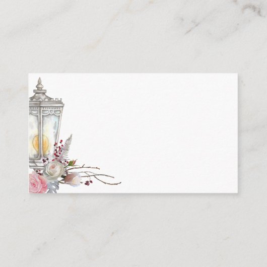 Rose und Laterne im Bar Begleitkarte (Rückseite)