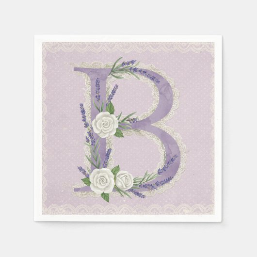 Rose und Lavendel von Natasha Us Serviette (Vorderseite)