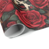 Rose und Leopardendruck Geschenkpapier (Rolleneckpunkt)