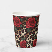 Rose und Leopardendruck Pappbecher (Rechts)