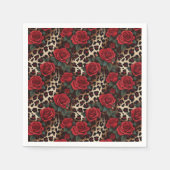 Rose und Leopardendruck Serviette (Vorderseite)