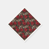 Rose und Leopardendruck Serviette (Ecke)