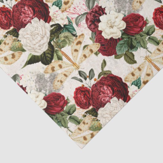 Rose und Libellen (Design 10) Seidenpapier (Detail)