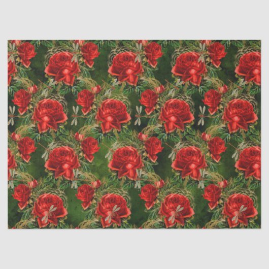 Rose und Libellen (Design 12) Seidenpapier (Vorderseite)