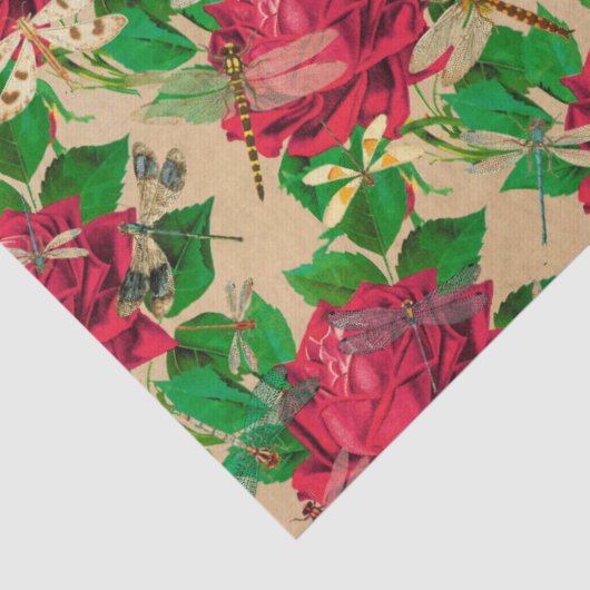 Rose und Libellen (Design 16) Seidenpapier (Detail)