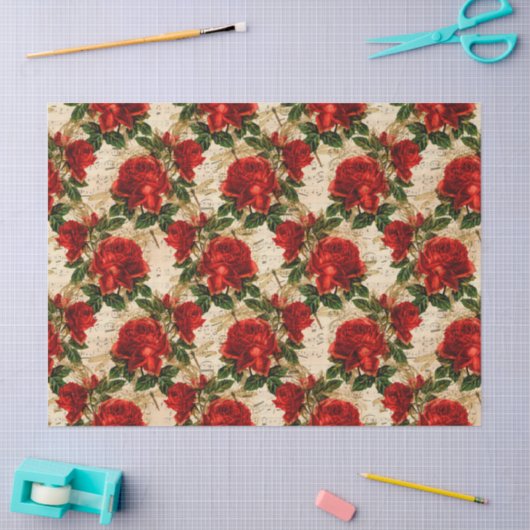 Rose und Libellen (Design 17) Seidenpapier (Basteln)