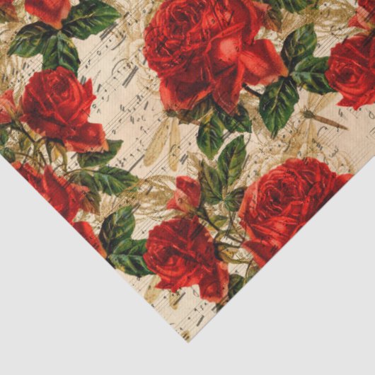 Rose und Libellen (Design 17) Seidenpapier (Detail)