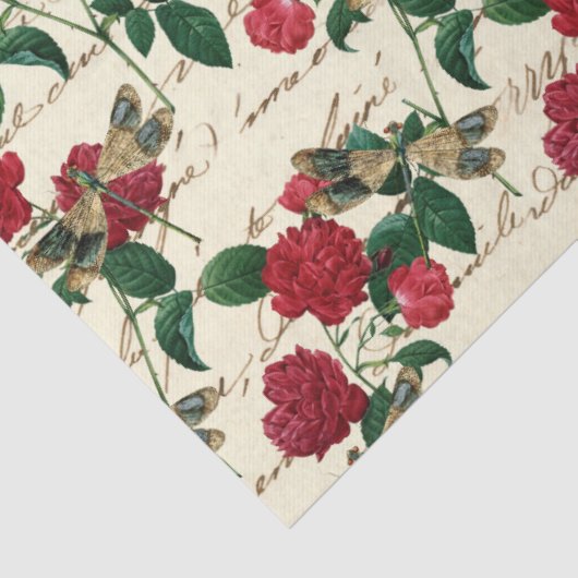 Rose und Libellen (Design 18) Seidenpapier (Detail)